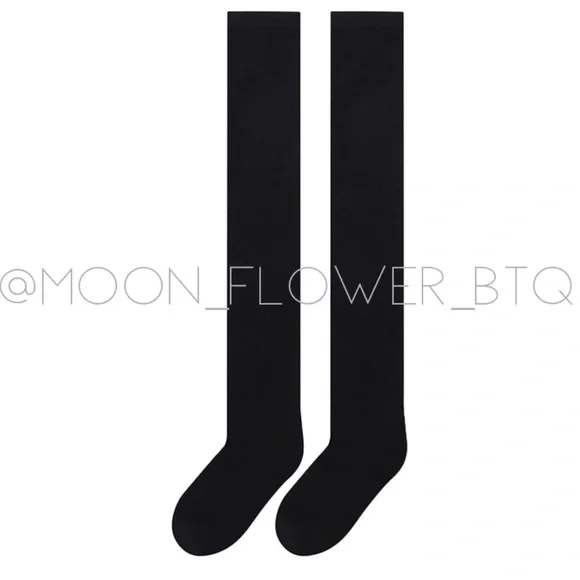 Black Over the Knee Thigh High Socks - Picture 6 of 12